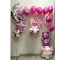 Набор из воздушных шариков на рождение доченьки №2